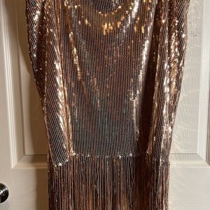 Rose gold sequin shirt